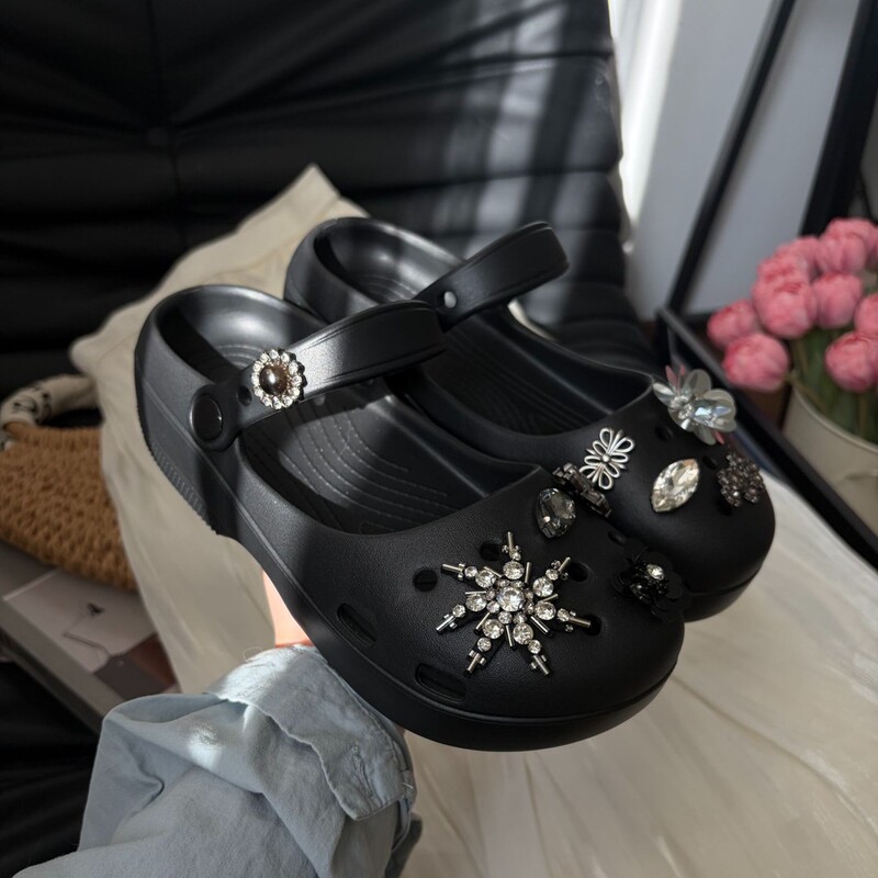 Women's 5cm high heel platform ballet clogs with arch support, fashionable and versatile soft-soled beach sandals, available for dropshipping Women's 5cm high heel platform ballet clogs with arch support, fashionable and versatile soft-soled beach sandals, available for dropshipping