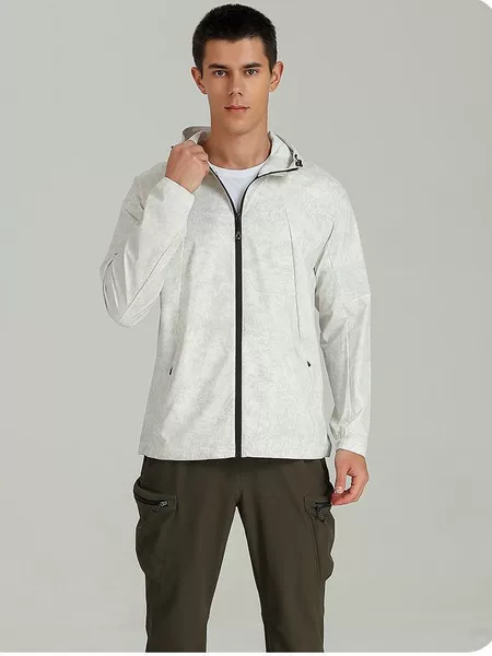 Cross-Border Exclusive Supply of Sports Jackets, Quick-Drying Nylon Lightweight Running Clothing, Outdoor Fitness Men's Casual Hooded Windproof Jacket