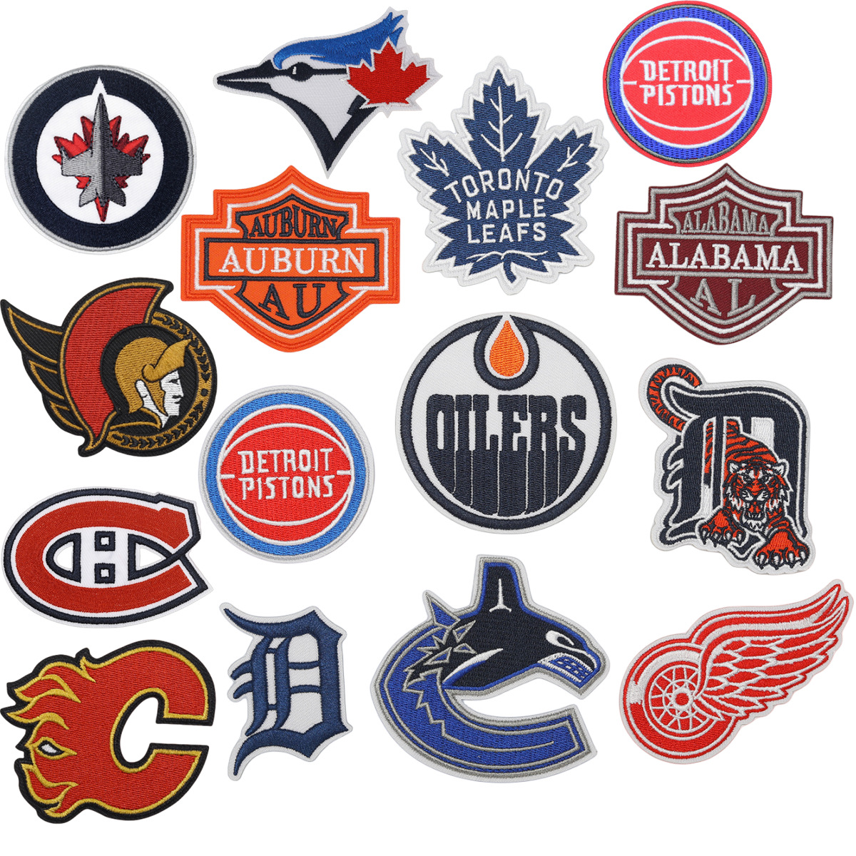Ya embroidered new basketball team logo computer embroidered stickers clothing bag decorative stickers shoes and hats patch maple leaf letter stickers