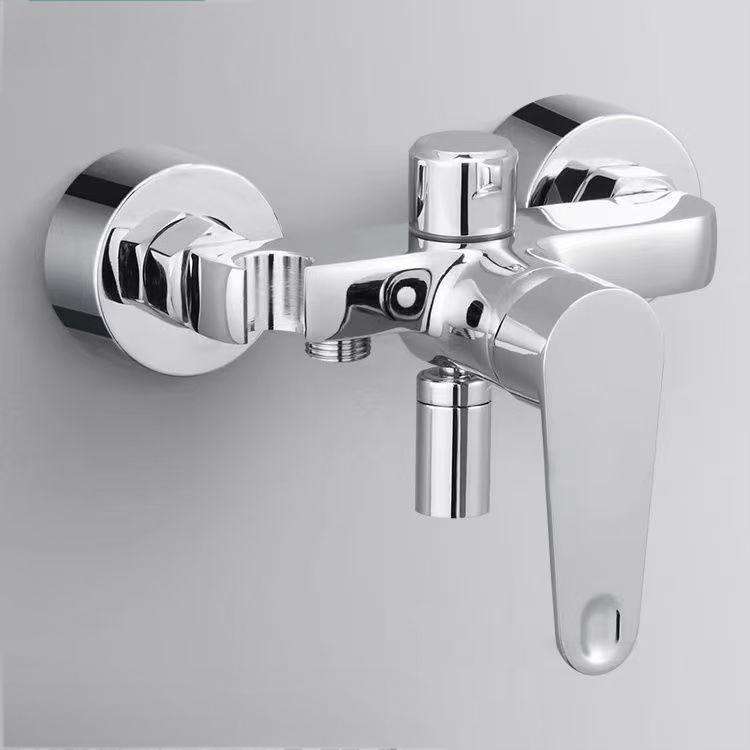 Cuerpo de cobre para el hogar transfronterizo simple juego de ducha de tres velocidades cuarto de ducha baño válvula mezcladora oculta ducha de lluvia presurizada