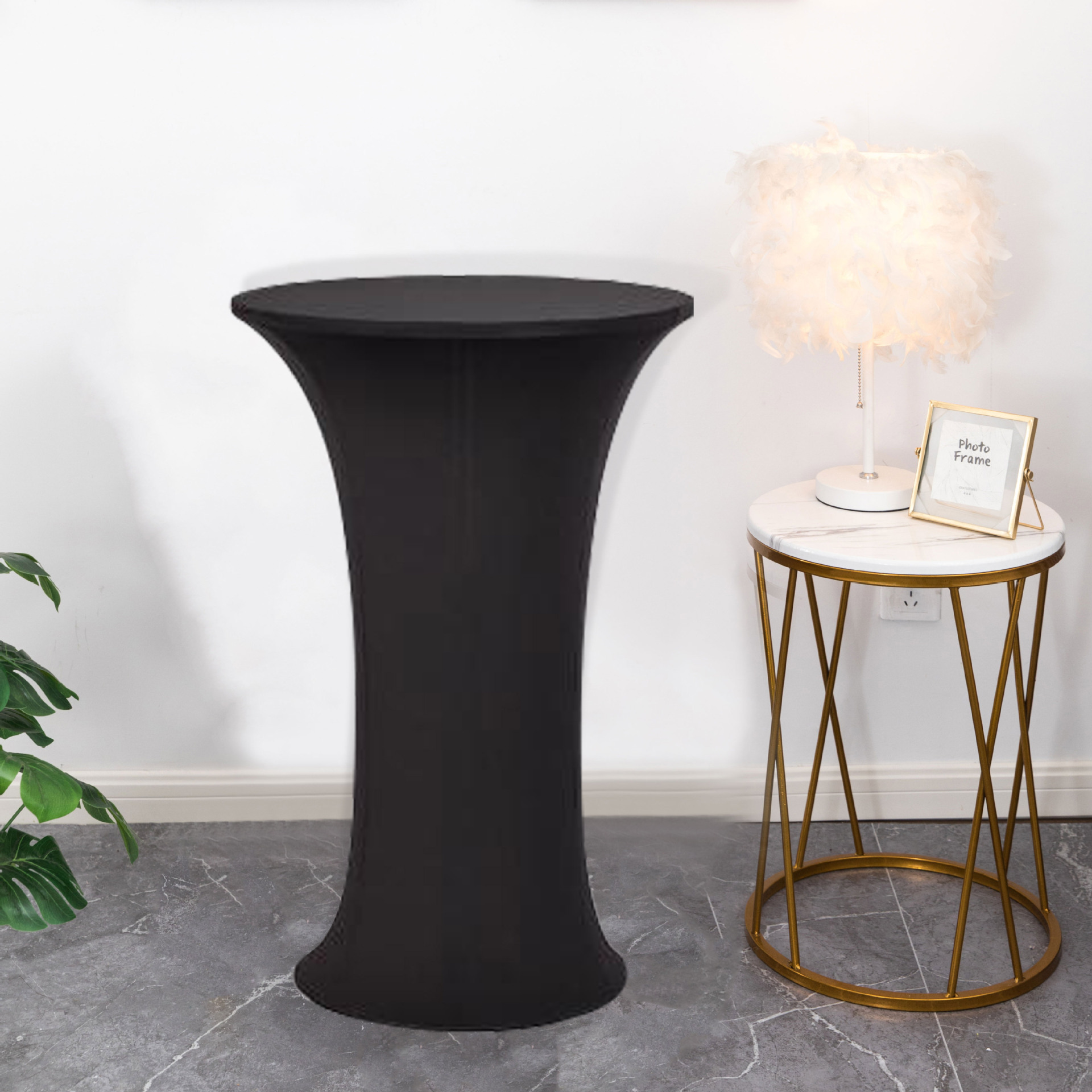 Amazon sólido barra mesa de comedor cubierta de mesa de banquete cóctel cubierta de mesa redonda tela de mesa elástica tabla de pies altos