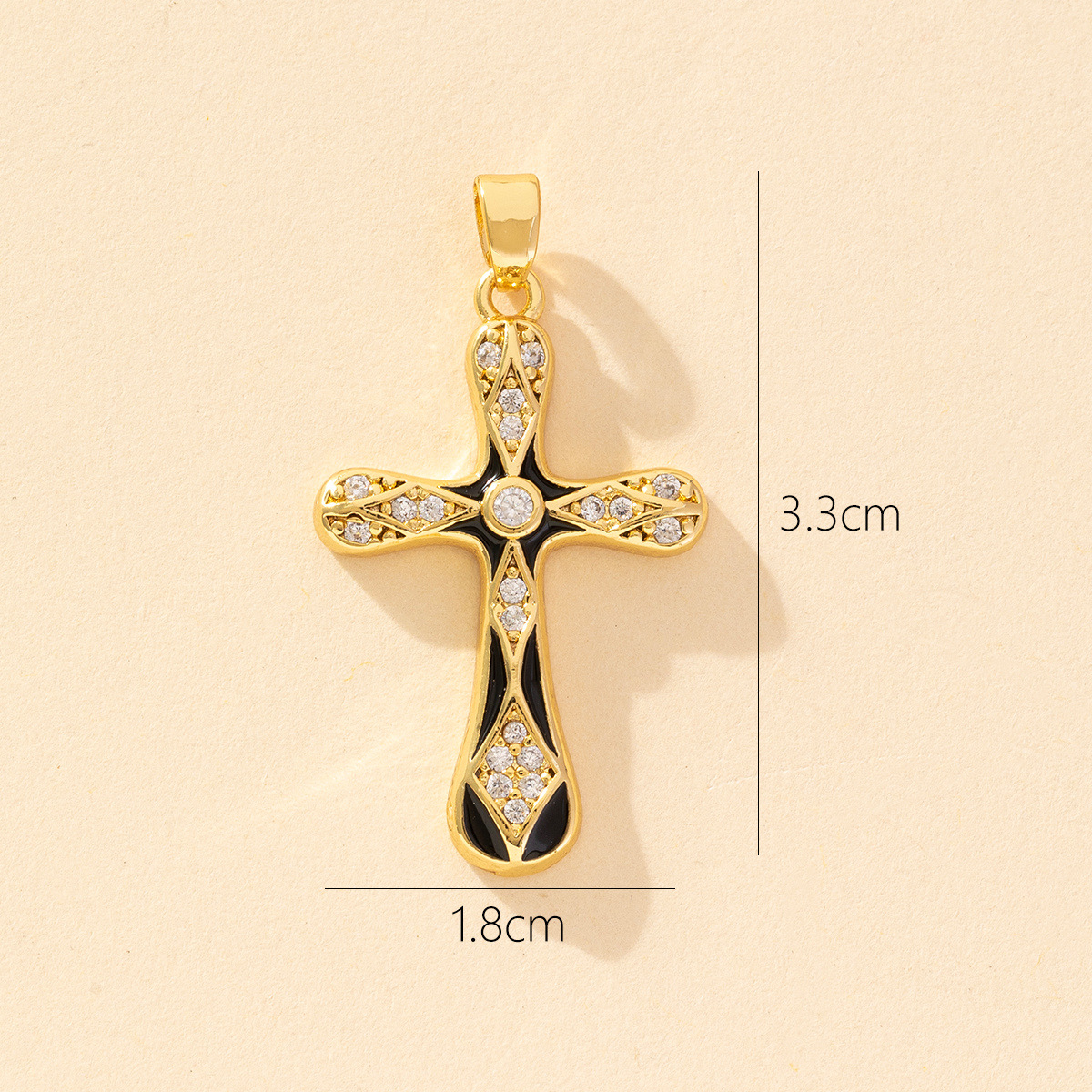 1 Piece Copper Zircon Cross Pendant display picture 11