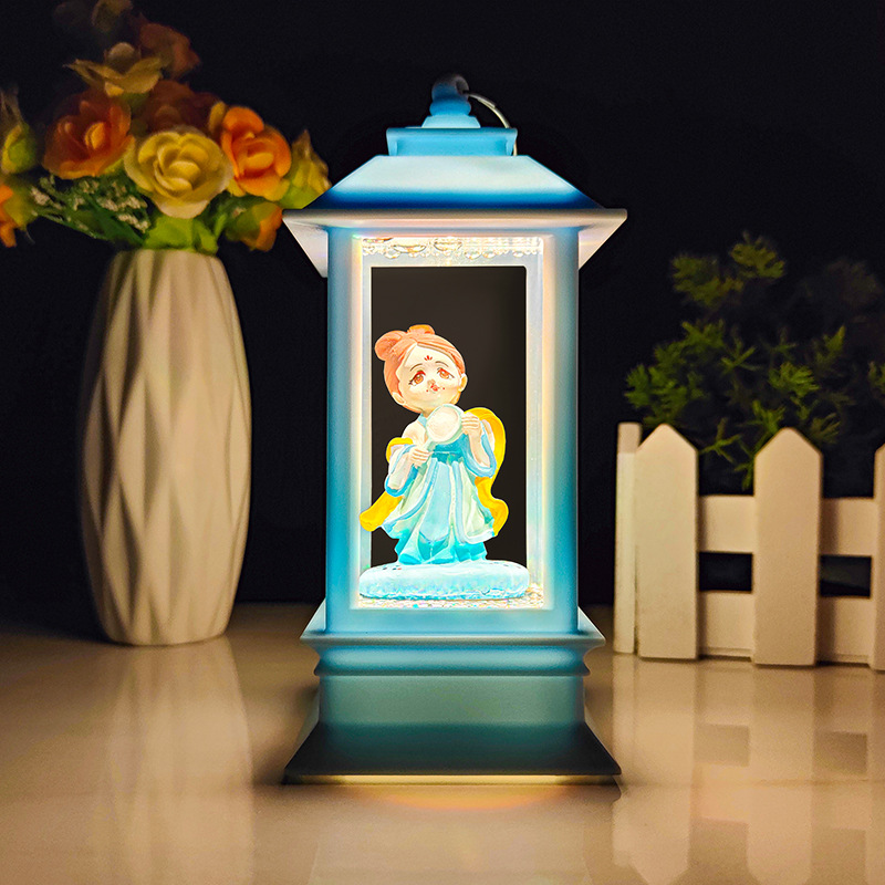 可爱卡通公主小夜灯卧室氛围装饰摆件手提风灯儿童女孩圣诞礼物