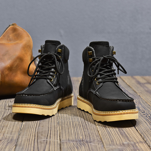 Cross-border high-quality Martin boots men's British casual fashion high-top shoes genuine leather couple work boots