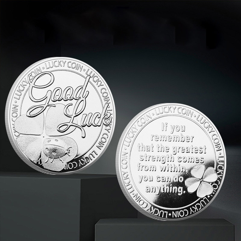 Colección de monedas conmemorativas de trébol de cuatro hojas, medalla conmemorativa, colección de buena suerte, recuerdo, temporada de graduación, festival.
