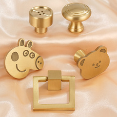 簡約純黃銅實心單長孔隱形暗裝裝潢家具五金衣鞋廚抽屜櫃門拉把手