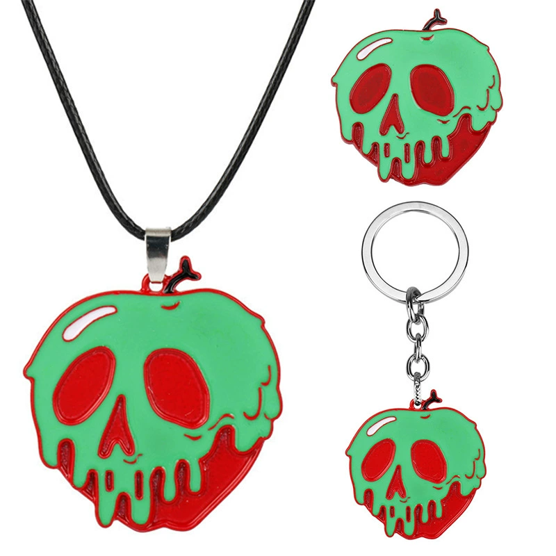Apple, creative necklace, cartoon keychain, brooch, European style, halloween, (Physicals)