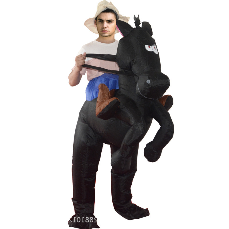 Traje de caballo inflable de Halloween de Amazon Traje de actuación de muñeca divertida para caminar Traje inflable de conducción divertida transfronteriza