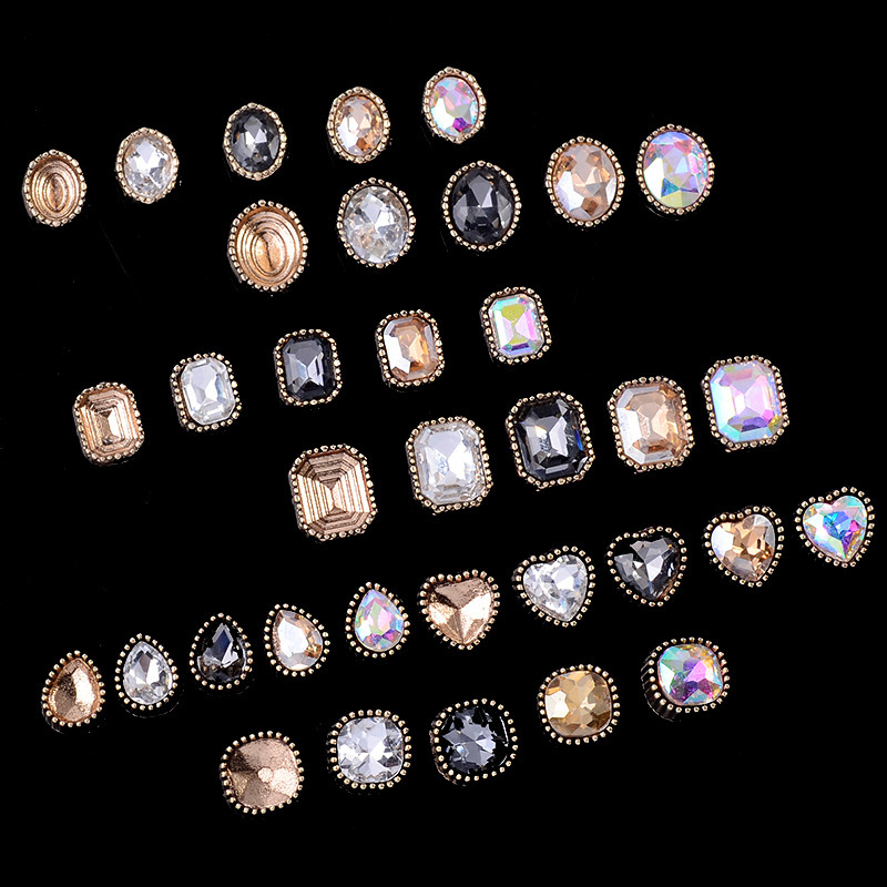 Alloy jewelry diy nail material Oval heart drops a variety of alloy nail accessories manufacturers direct supply