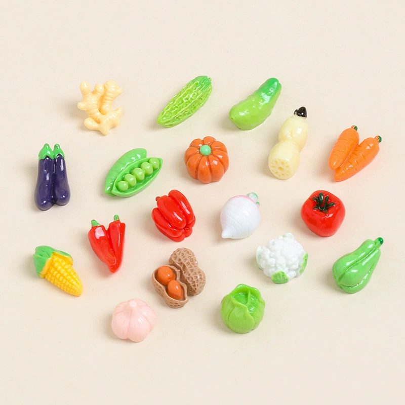 Миниатюрная серия искусственных овощей, игрушечная еда из смолы, аксессуары для DIY украшений, кремовый клей, чехол для телефона, брелок
