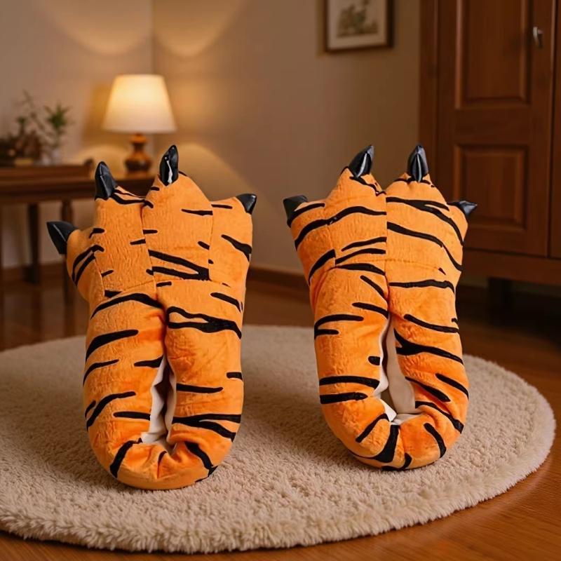 Cartoon Paw Shoes Plush Home Shoes Animal Slippers Love Apartment Same Style Funny Cotton Slippers Indoor Heel