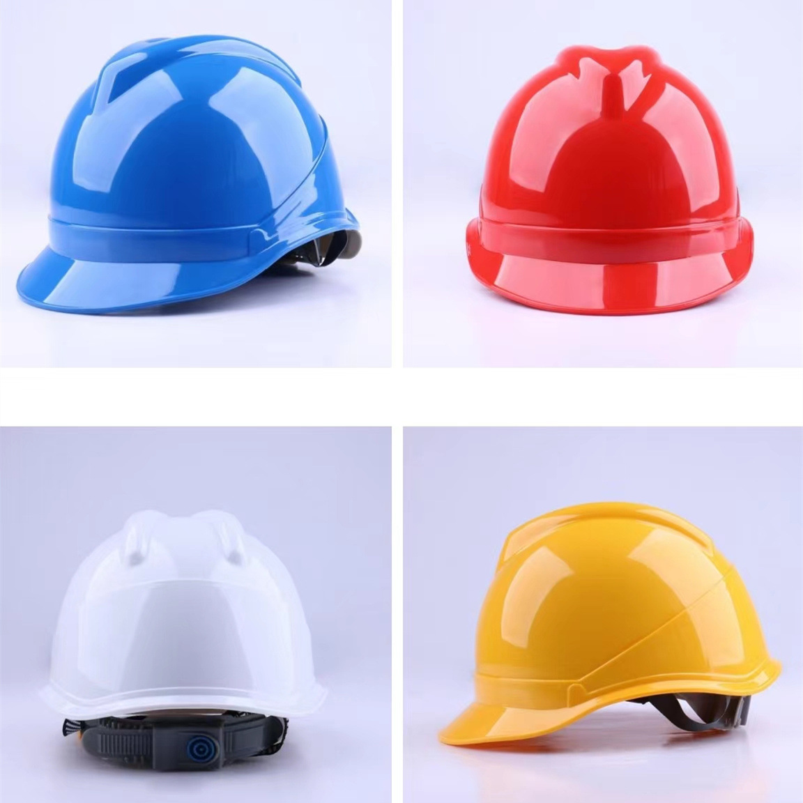 Safety Helmet, Thick National Standard Construction Site Ventilated Helmet, Engineering Anti-Punch Protective Helmet, Fiber Glass Safety Helmet