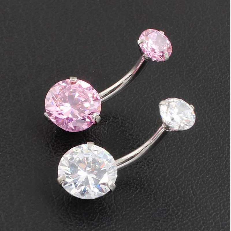 Fashion Double-headed Round Zircon Navel Nails Women's Human Body Jewelry display picture 4