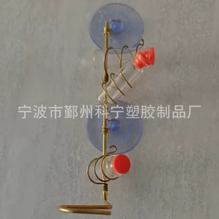 铜线蜂鸟玻璃瓶喂食器