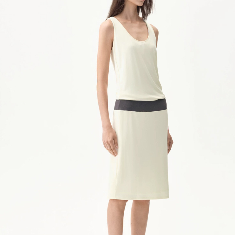 Rarel Lenzing Modal Color-Blocking U-Neck Tank Dress 2026 Summer New Style Sleeveless Simple Versatile Rarel Lenzing Modal Color-Blocking U-Neck Tank Dress 2026 Summer New Style Sleeveless Simple Versatile