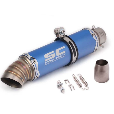 Motorcycle exhaust pipe – Motorcycle modified elbow exhaust - blue-bent