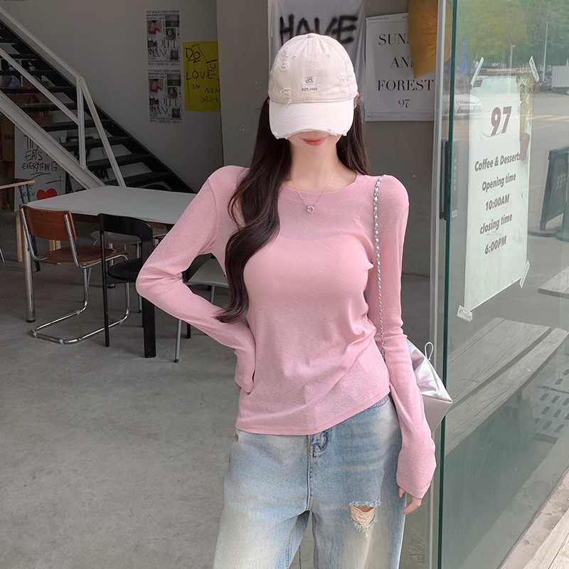 Real Shot of Thin Sun Protection Blouse Long-Sleeved T-Shirt for Women Summer 2025 New Ice Silk Pure Color Versatile Loose Top Real Shot of Thin Sun Protection Blouse Long-Sleeved T-Shirt for Women Summer 2025 New Ice Silk Pure Color Versatile Loose Top