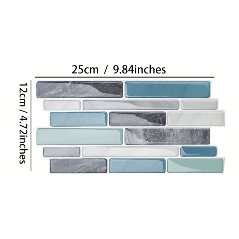 2D tiendas de azulejos de rayas cafetería renovación decoración embellecedora pegatinas de PVC impermeables a prueba de agua