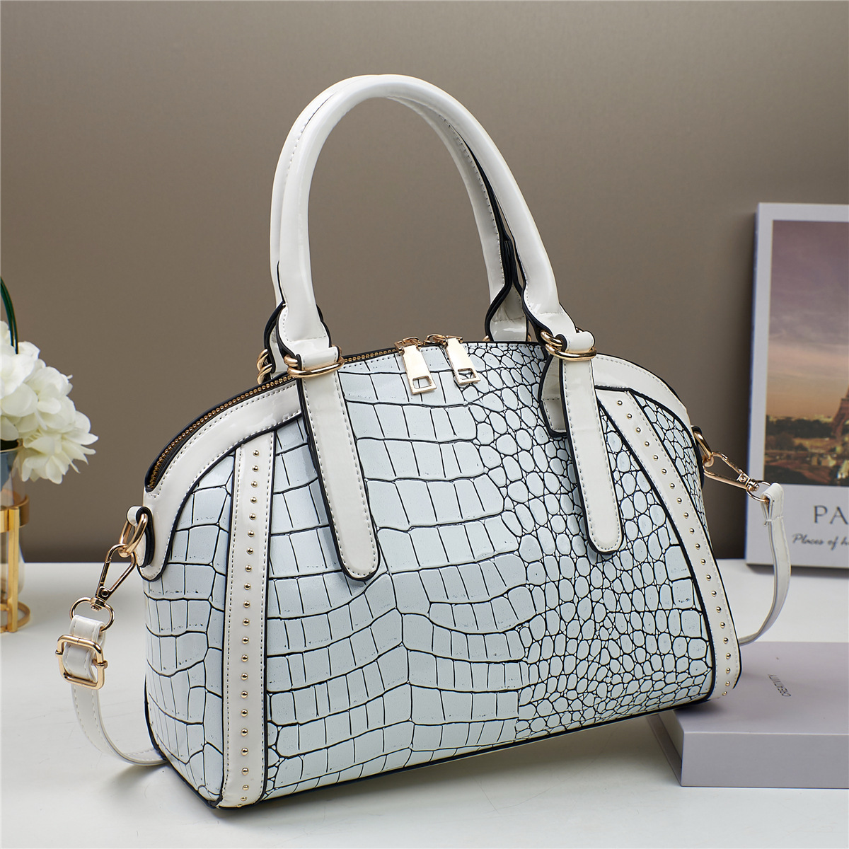 Bolso de Mujer de Comercio Exterior del Fabricante, Modelo Nuevo 2025, Bolso de Mano Estilo Coreano, Texturizado, de Un Solo Hombro, Brillante, Bandolera, Moda Femenina