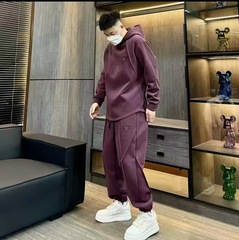 秋冬の新型の重ポンドとベルベットのレジャースポーツスーツの男性のファッションブランドはゆったりしています。