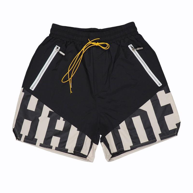 RHUDE ショーツ フォグ ハイストリート トレンド ブランド 巾着 3m レタープリント ヒップホップ ビーチ 5点式バスケットボールパンツ 男女兼用 ヒップホップ|undefined