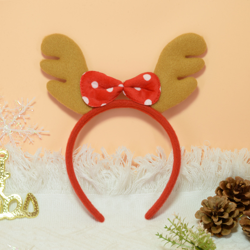 Adorable cabello de Navidad corno de ciervo cinco estrellas cabeza de banda de cabello de Navidad para niños corpos de cabello de decoración accesorios clipes de cabello