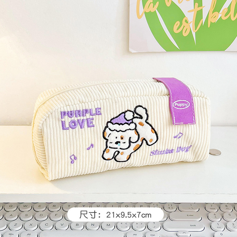 Lindo estuche de lápices bordado ins bolsa de papelería de gran capacidad caja de papelería de estudiante bolsa de lápiz simple bolsa de almacenamiento de cosméticos