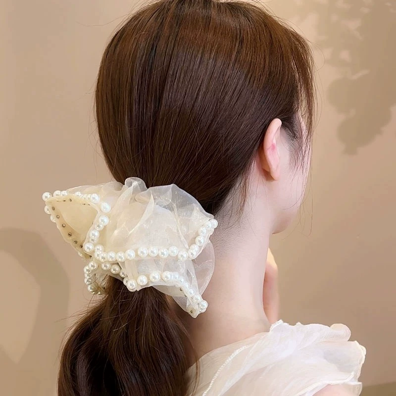 Большая hair аксессуар из жемчуга, волосная резинка, хвост, верхнего класса