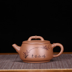 Wholesale Yixing purple clay teapot, raw ore mud wide mouth stone ladle tea set, customized micro-business one-piece drop shipping
