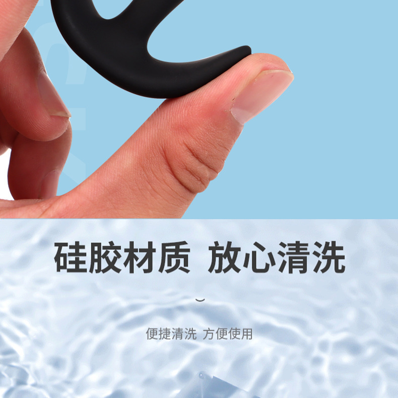 Silicone Anal Plug, Large Black Anchor Teardrop Design, Smooth Body-Safe Silicone — detail image 7