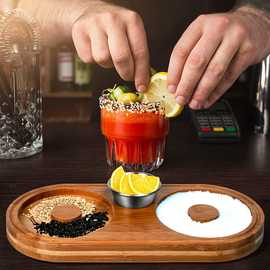 竹木糖和盐盒盐边沾糖香料容器盘调酒师工具盐杯鸡尾酒木质套装