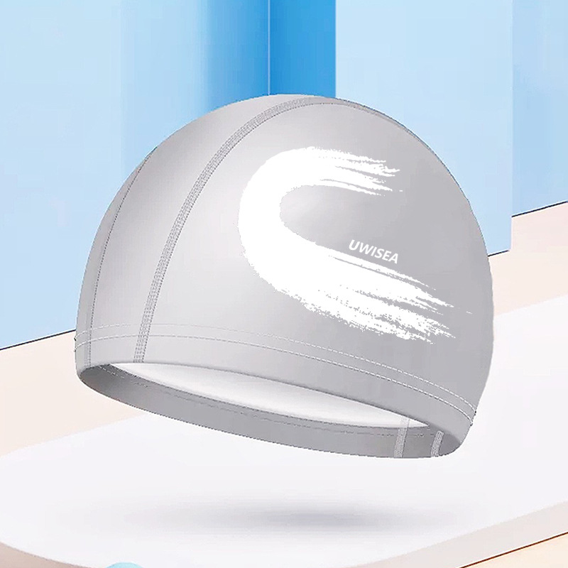 Gorros de natación de PU para hombres y mujeres adultos, personalizables con logotipo, alta elasticidad, cómodos para cabello largo, no aprietan la cabeza, adecuados para estudiantes y niños mayores, gorros de natación impermeables.