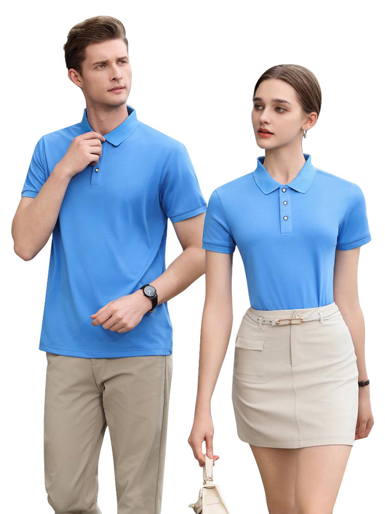 Verano hielo tienda de té de leche de manga corta polo camiseta ropa de trabajo logotipo personalizado comidas collar camiseta cultural bordado personalizado