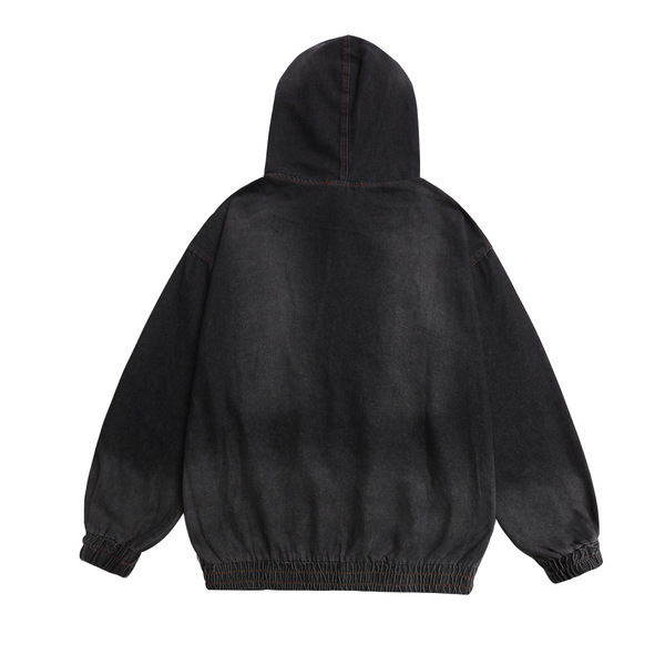 Retro denim hoodie