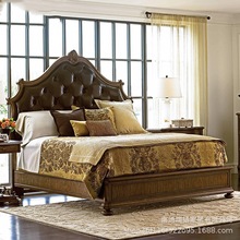 美式轻奢实木床双人床1.8米主卧大床欧式复古婚床1.5米现代简约床