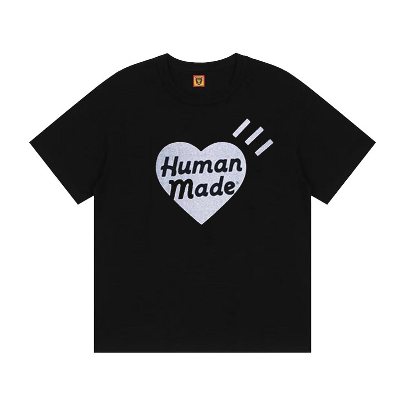 Camiseta de verano de manga corta holgada con cuello redondo y estampado de bambú de marca compartida de Human Made para hombre y mujer._voghion.com