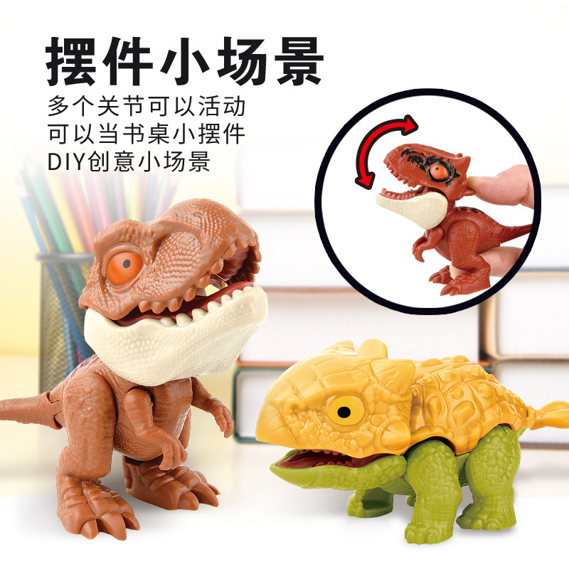 Dedo mordido juguetes de dinosaurio para niños mordido mano modelo de dibujos animados para niños regalos de huevos de dinosaurio simulación de dinosaurio al por mayor