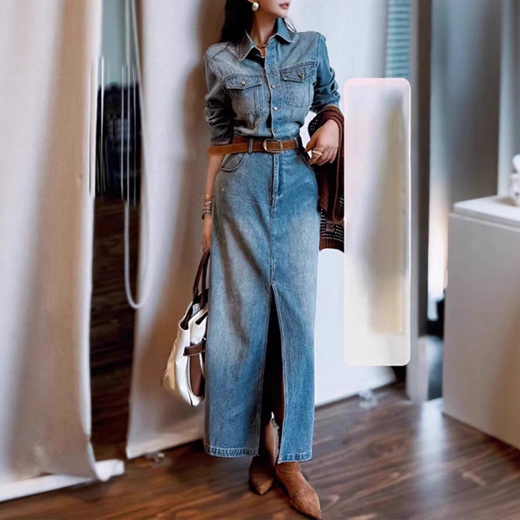 Autumn denim dress