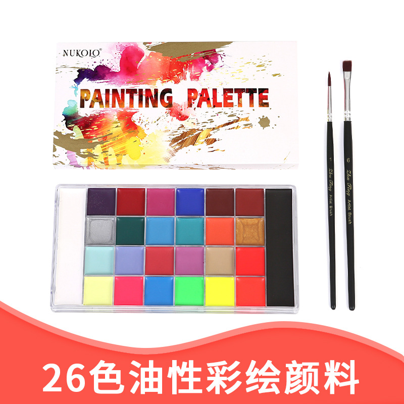 Transfronterizos 26 color cuerpo humano pintado pigmento de pintura facial payaso ópera al óleo Halloween niños pintado pigmento facial