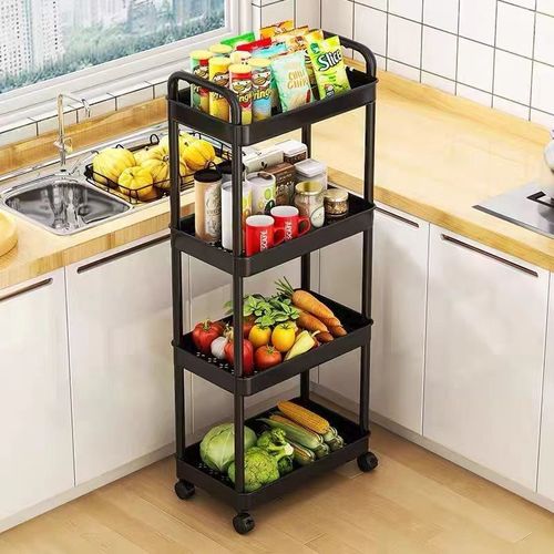Small Cart Storage Rack Kitchen Bedroom Floor Multi-layer Snack Shelf Household Portable Storage Rack Wholesale Daily Necessities