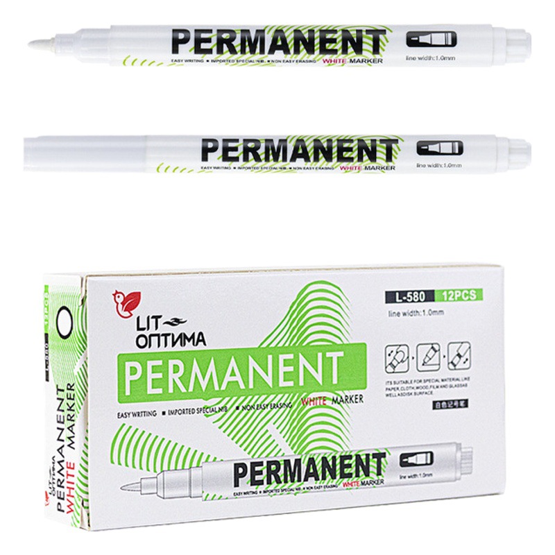 Pluma de marcado blanco impermeable arte de alto brillo pluma de secado rápido pintura a base de agua cepillo borrable nuevo 1MM pluma de marcado al por mayor