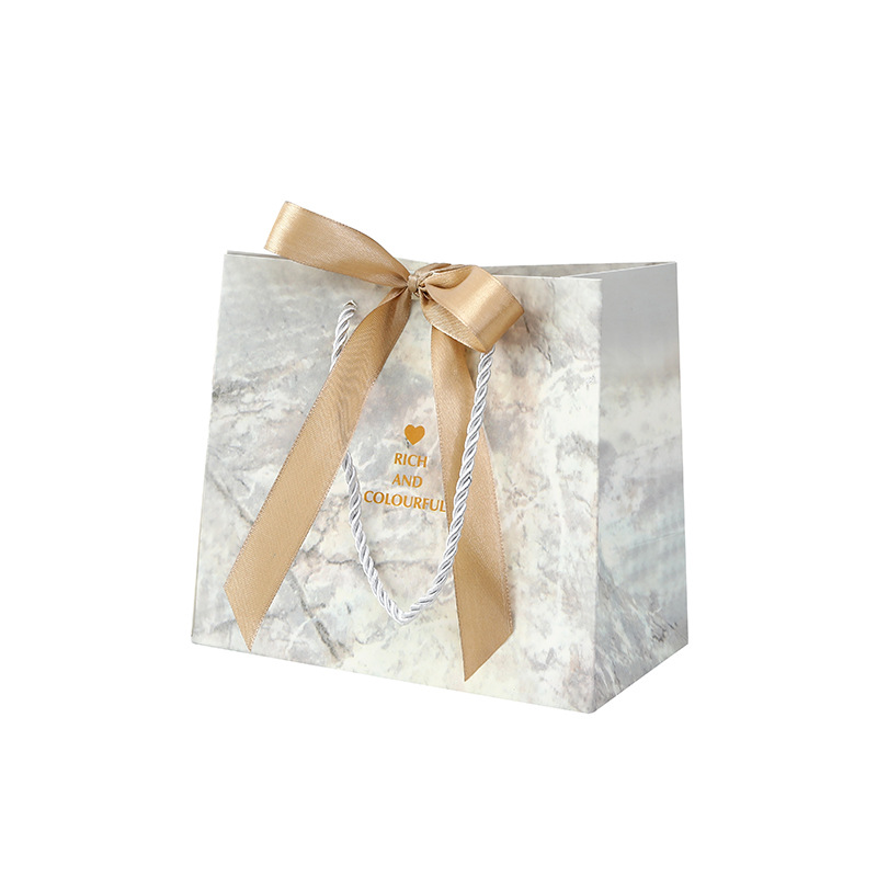 Cross-Border Manufacturers Wholesale In-Stock Marble-Patterned Handbags, Clothing Bags, Gift Bags, and Takeaway Paper Bags