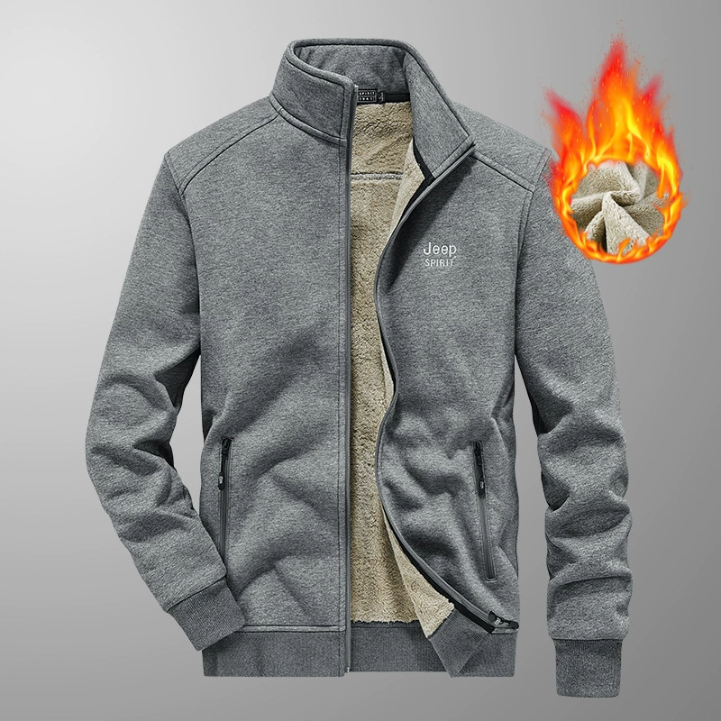 JEEP SPIRIT мужской новый воротник с пуховым пальто повседневный зимний кардиган свитер минималистский мужской 2012B