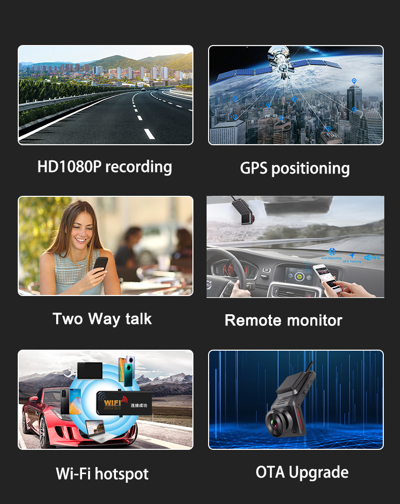 K18 cross-border 4G network driving recorder HD night vision before and after double recording wireless 24 hours remote real-time positioning