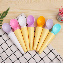批发马卡龙彩色塑料雪糕勺冰淇淋勺西瓜水果挖球勺甜品雪糕塑料勺
