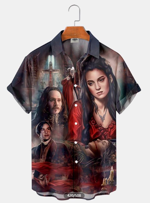 2023 nueva camisa 3D de talla grande para hombres transfronterizos serie caliente camisa hawaiana impresa digital 3D fuente