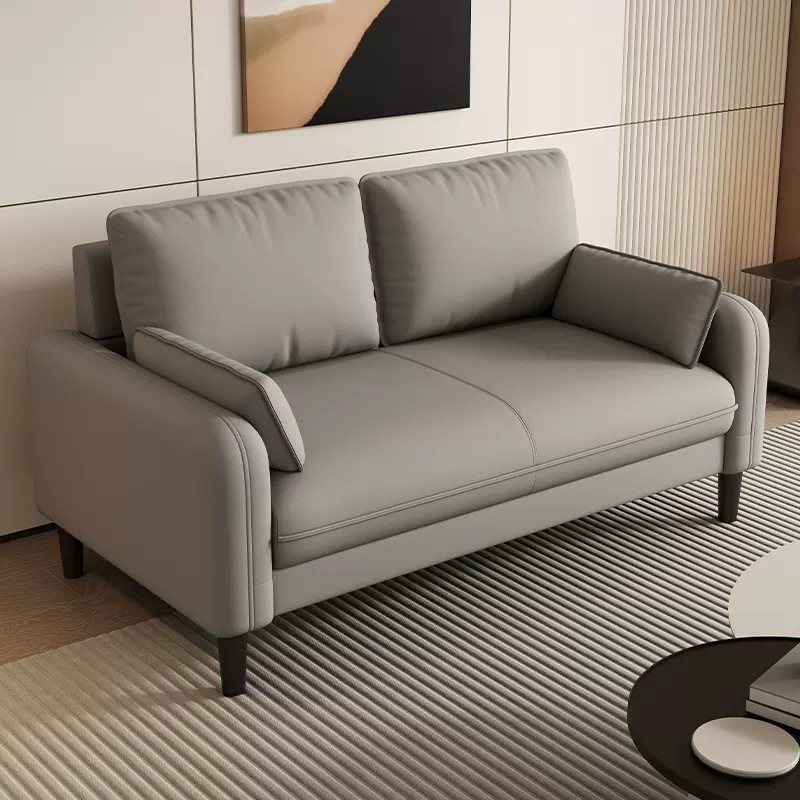 小户型待沙发生态牛皮客厅公寓出租房办公室休息区双人小沙发