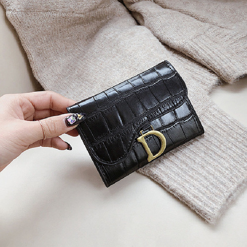 Retro small wallet for women  new Korean style fashion simple short wallet credit card holder coin purse factory goods