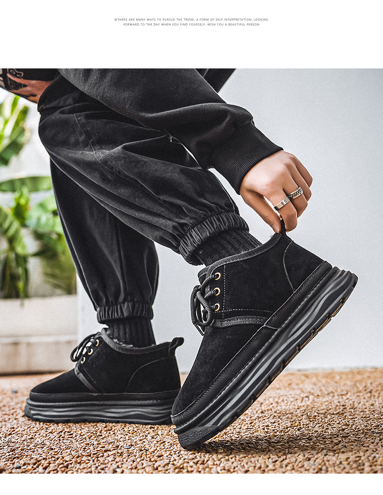 3272 Snow Men's Winter New Thickened Northeast Outdoor Shoes Thick Sole Height Increasing Non-slip Martin Boots With_vogvips.com