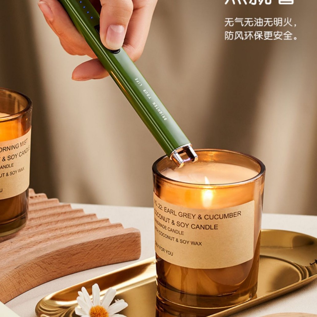 Encendedor de aromaterapia de velas Encendedor de gas de carga de pulso electrónico Encendedor de encendedor de pistola de encendido largo mango largo